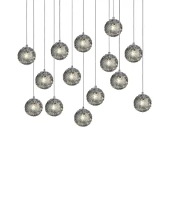 Viz Glass CH-D2SBSM-14L Cosmopolitan Chandelier Smoke Grey Snowball