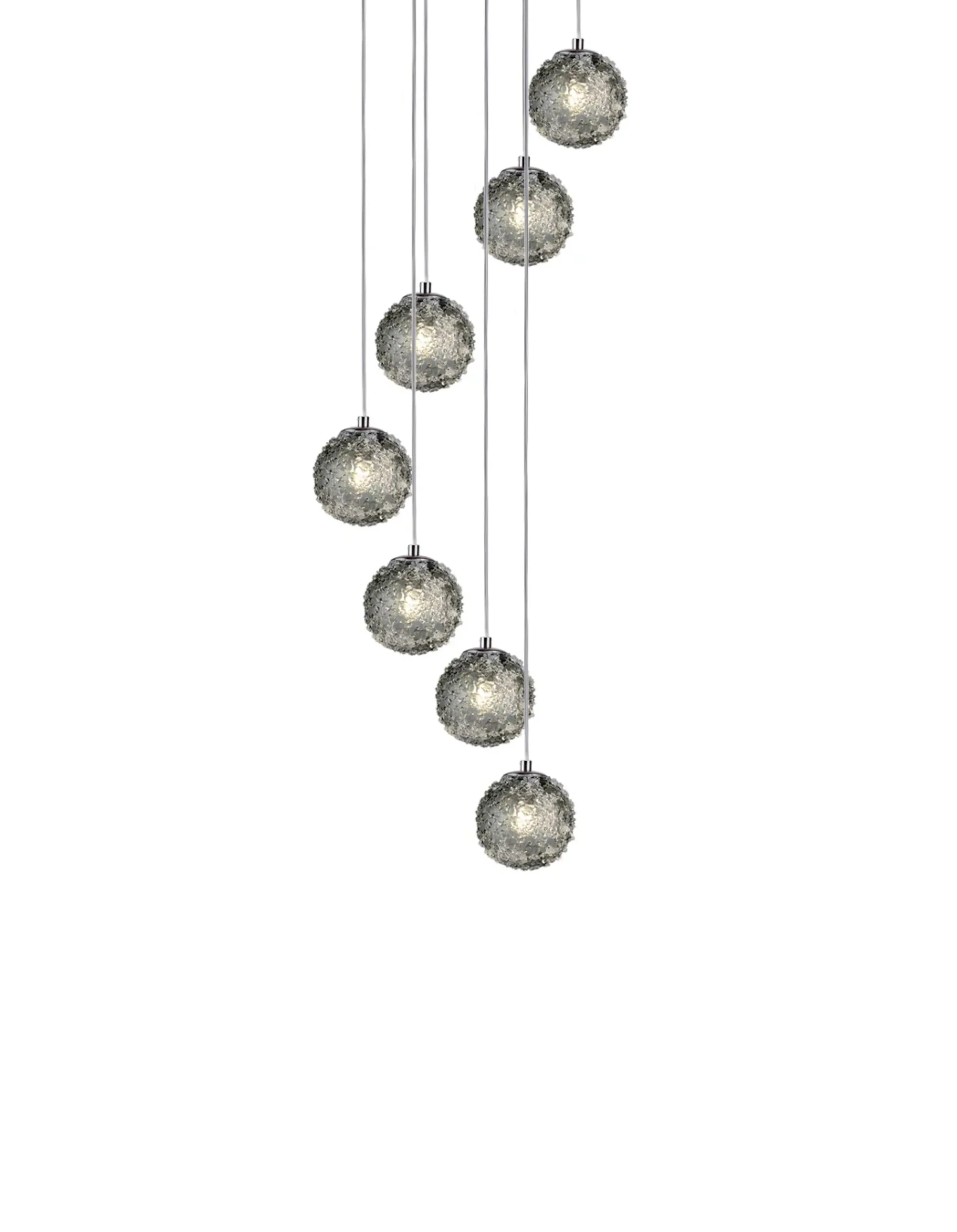 Viz Glass CH-D2SBSM-7R Cosmopolitan Chandelier Smoke Grey Snowball