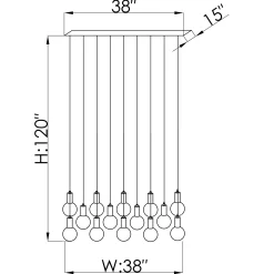 Viz Glass CH-D2STSM-14L Cosmopolitan Chandelier Smoke Grey Morning Star