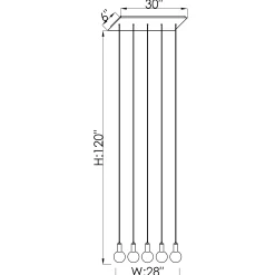Viz Glass CH-D2STSM-5L Cosmopolitan Chandelier Smoke Grey Morning Star