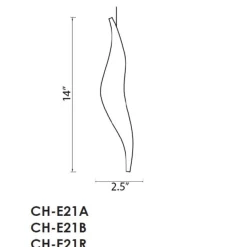 Viz Glass CH-E22R Tessera Amber Avolare Glass Piece