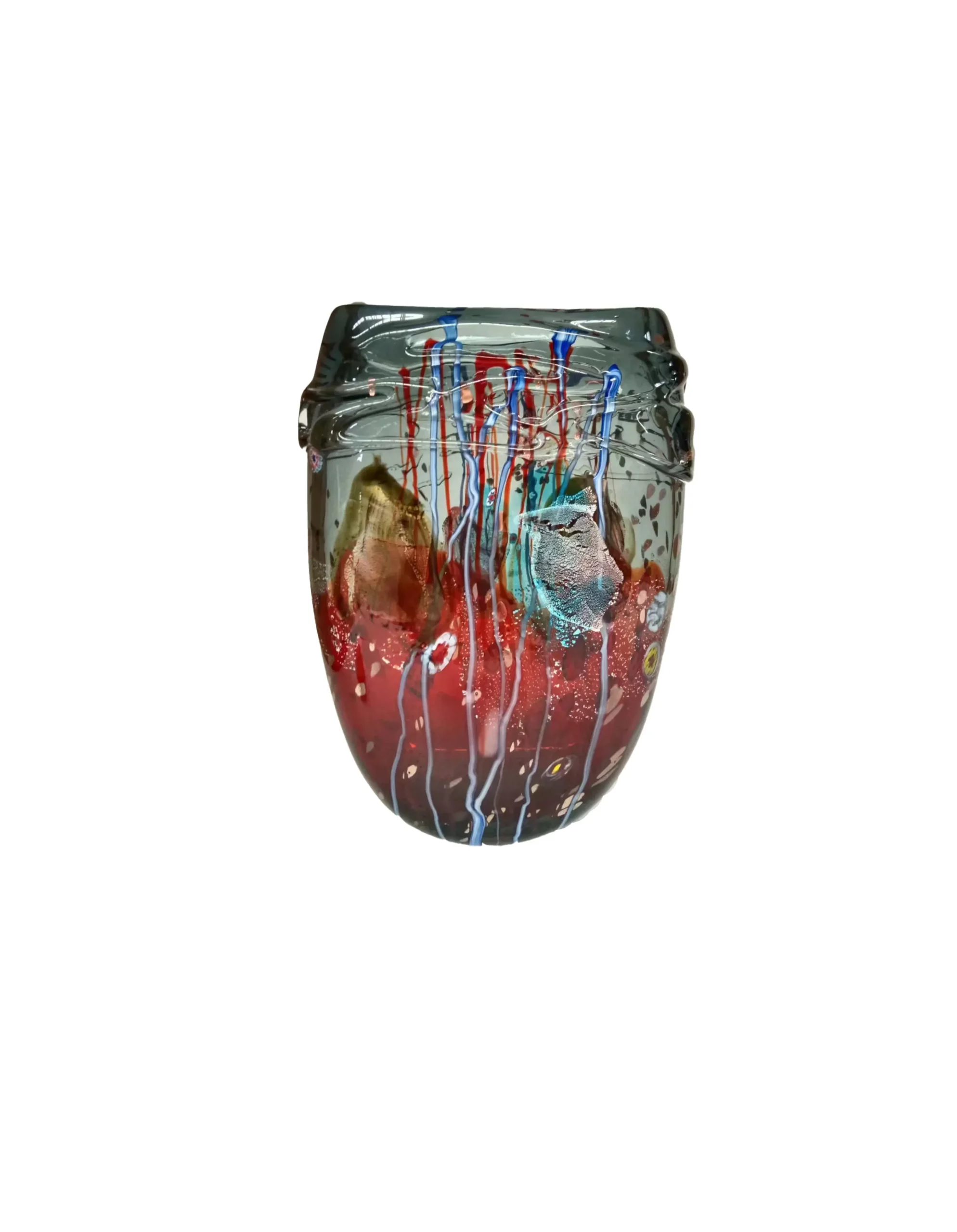 Viz Glass Color Mosaic - Handblown Art Glass Vase (Item #8012)