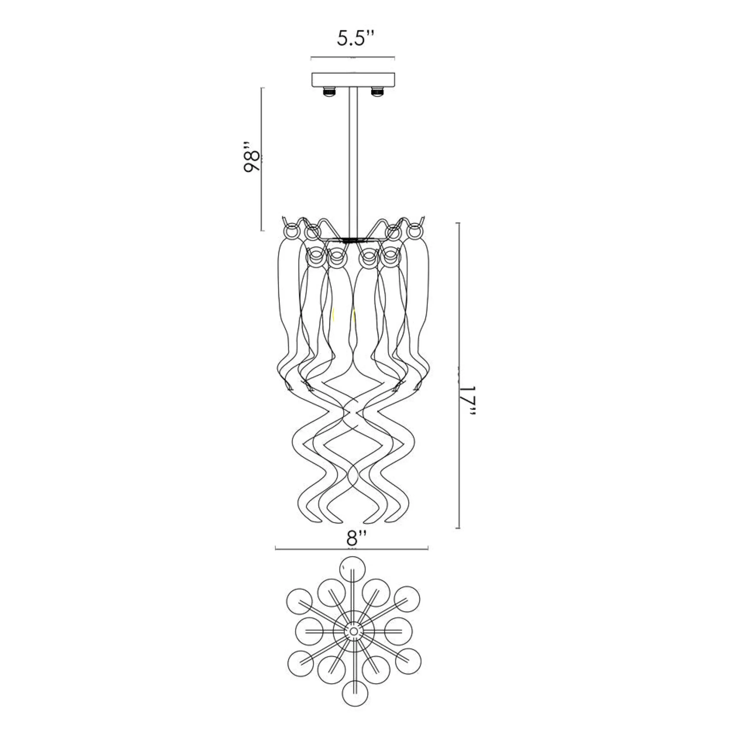 Viz Glass ColorSelect Baltic Amber Blown Glass Pendant
