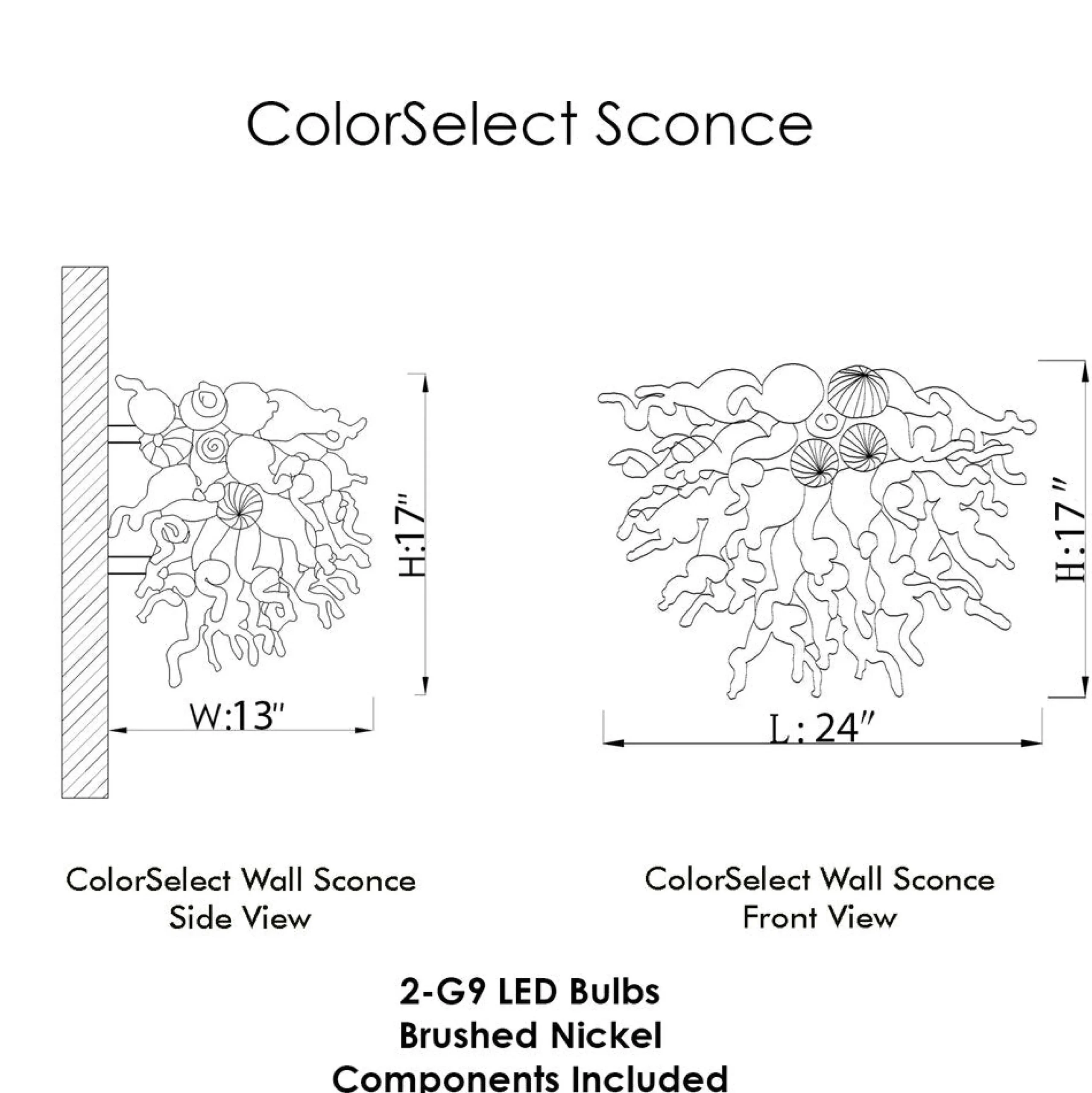 Viz Glass ColorSelect Baltic Amber Blown Glass Wall Sconce