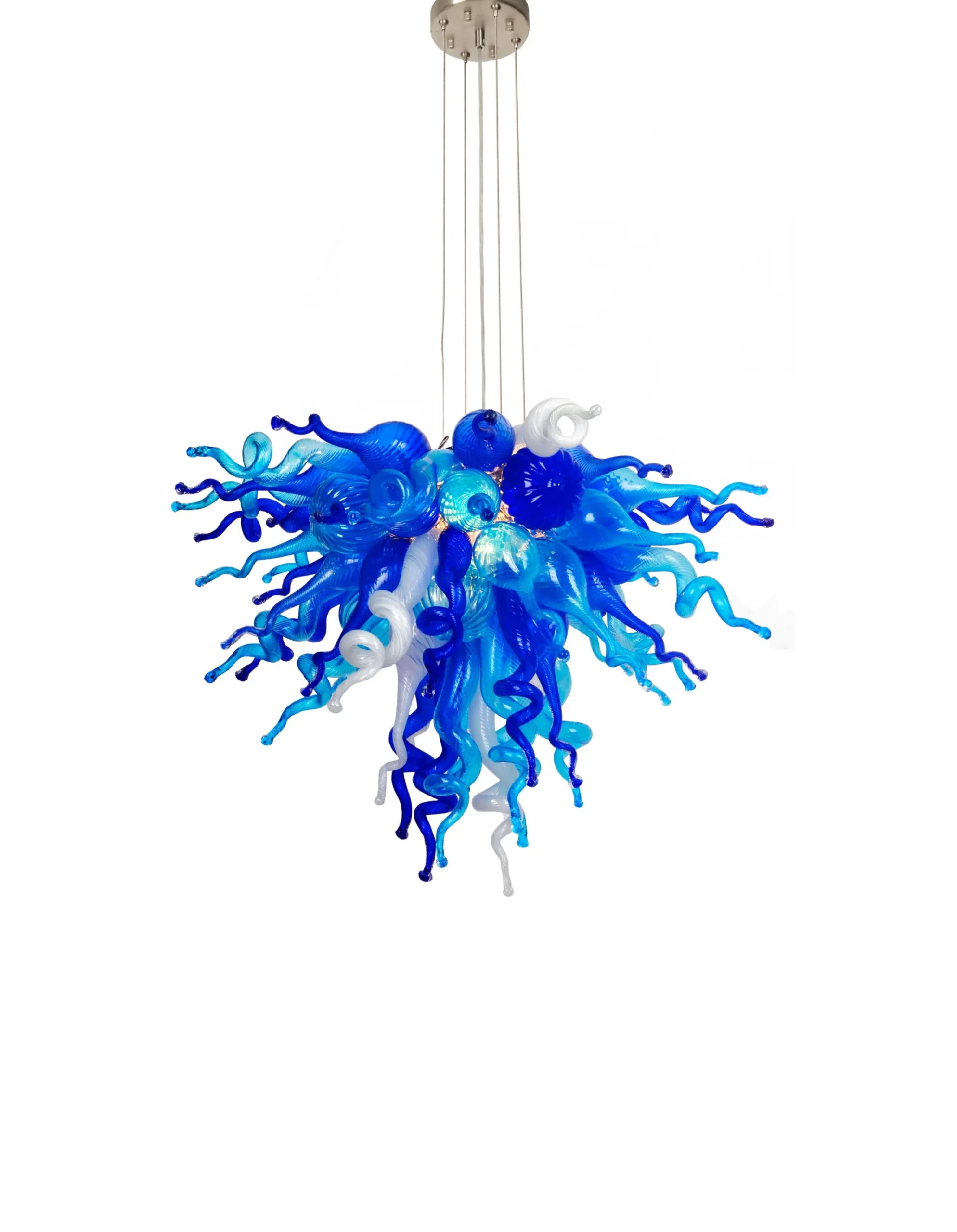 Viz Glass ColorSelect Blue Love Small Blown Glass Chandelier
