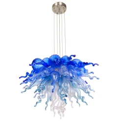 Viz Glass ColorSelect Blue Ombre Mini Blown Glass Chandelier