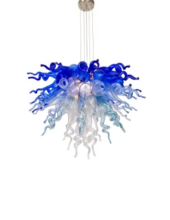 Viz Glass ColorSelect Blue Ombre Small Blown Glass Chandelier