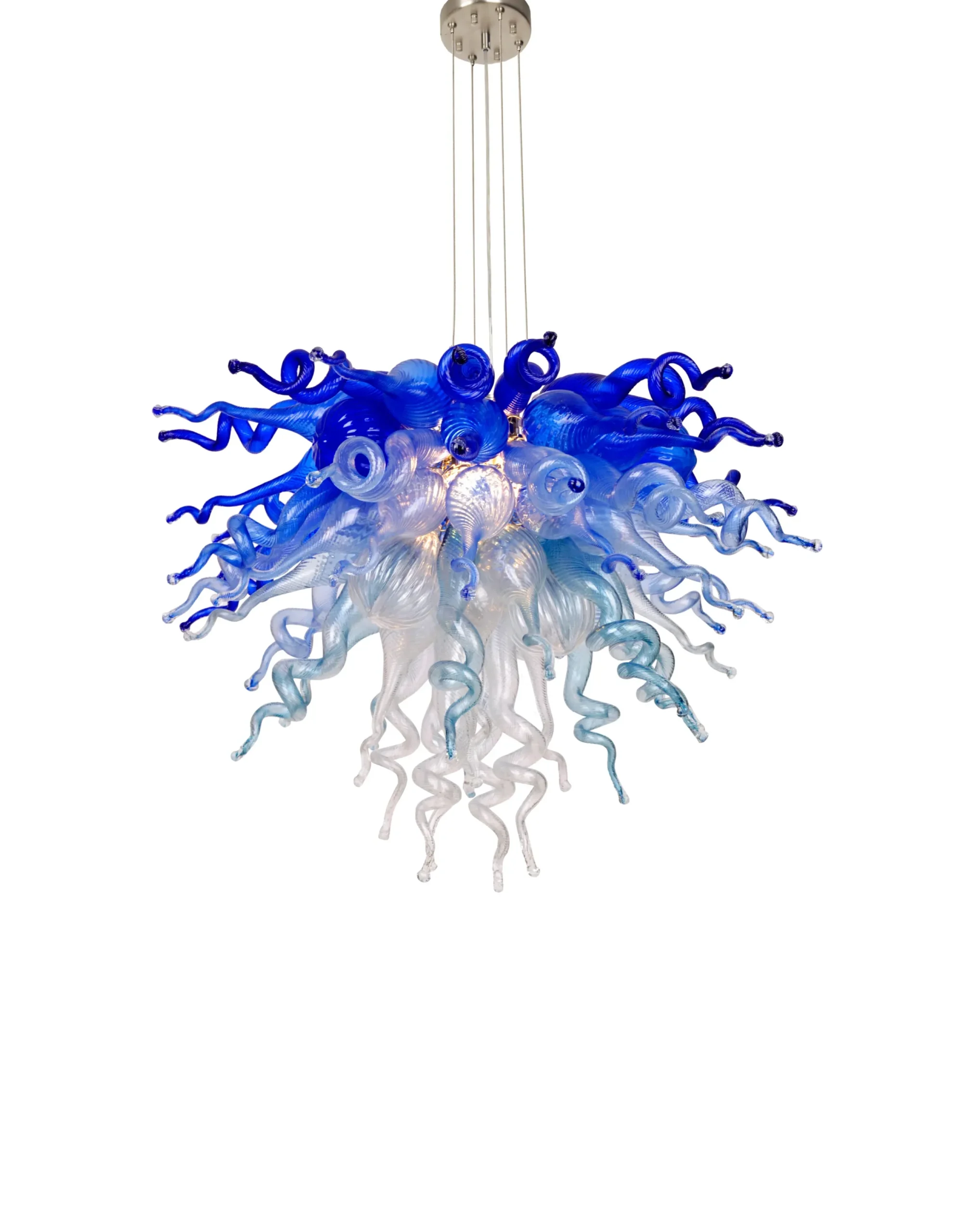 Viz Glass ColorSelect Blue Ombre Small Blown Glass Chandelier