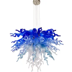 Viz Glass ColorSelect Blue Ombre Small Blown Glass Chandelier