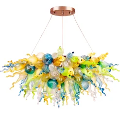 Viz Glass ColorSelect California Sunshine Linear Blown Glass Chandelier