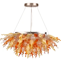 Viz Glass ColorSelect Desert Rose Linear Blown Glass Chandelier