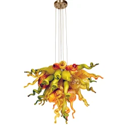 Viz Glass ColorSelect East Coast Autumn Small Blown Glass Chandelier