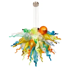 Viz Glass ColorSelect Fiesta Coral Mini Blown Glass Chandelier