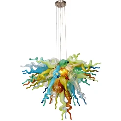 Viz Glass ColorSelect Fiesta Coral Small Blown Glass Chandelier