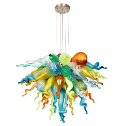 Viz Glass ColorSelect Fiesta Coral Mini Blown Glass Chandelier