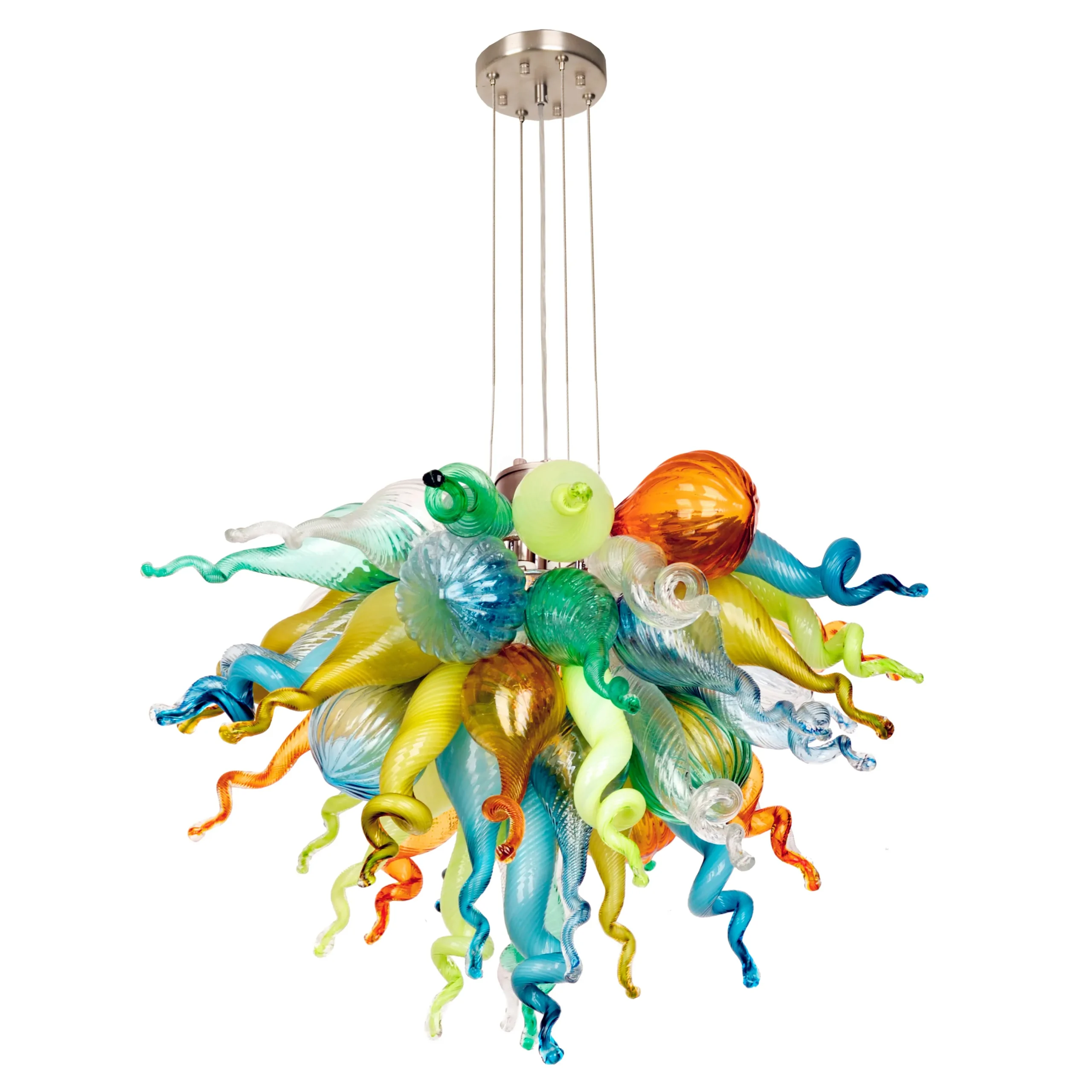 Viz Glass ColorSelect Fiesta Coral Mini Blown Glass Chandelier
