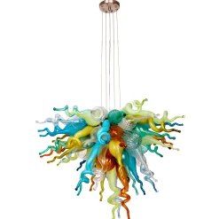 Viz Glass ColorSelect Fiesta Coral Small Blown Glass Chandelier