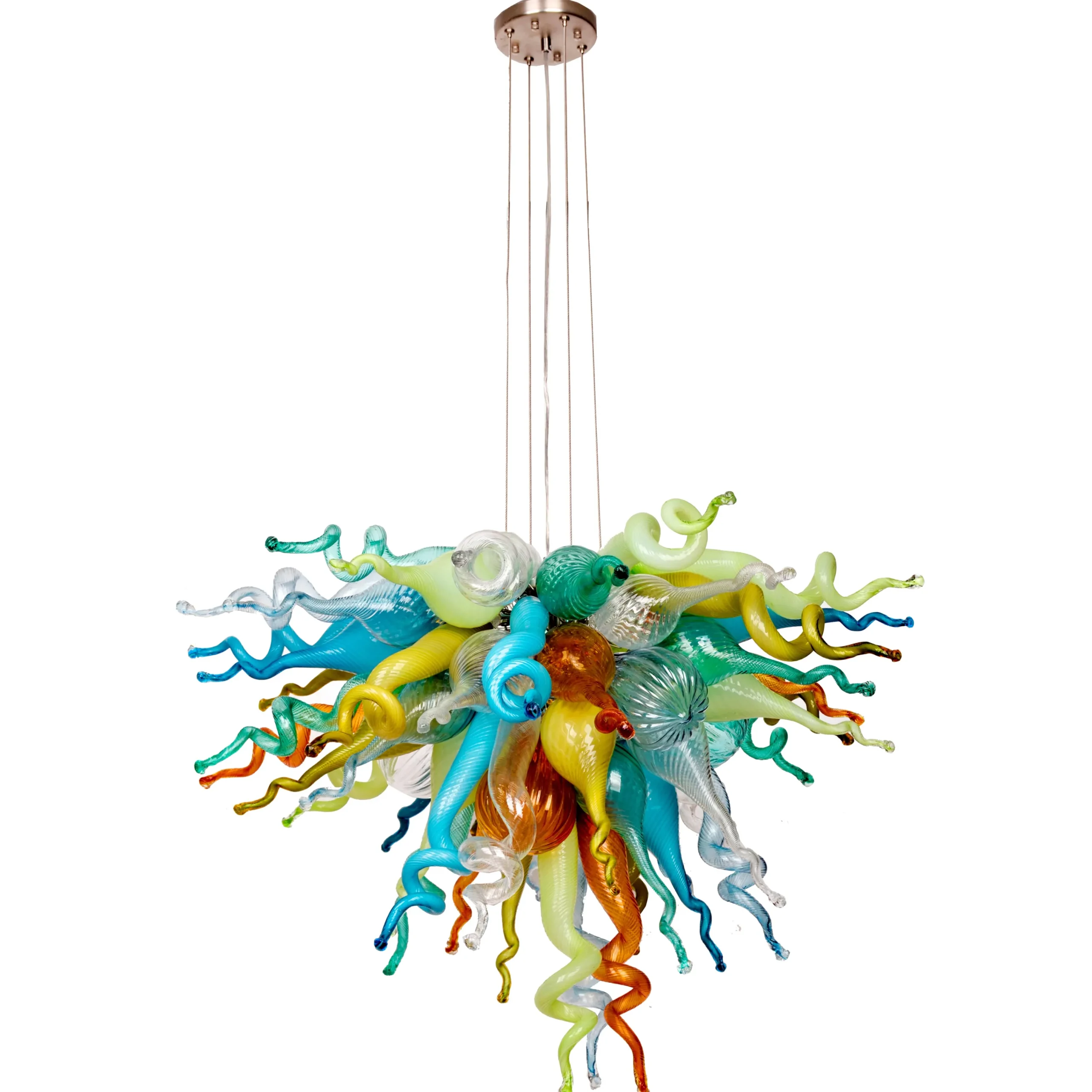 Viz Glass ColorSelect Fiesta Coral Small Blown Glass Chandelier