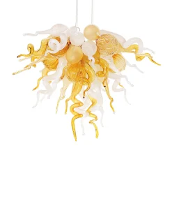 Viz Glass ColorSelect Honey Comb Small Blown Glass Chandelier