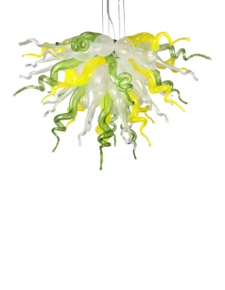 Viz Glass ColorSelect Lemon Lime Soda Large Chandelier