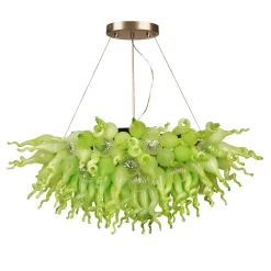 Viz Glass ColorSelect Mint Macaroon Linear Blown Glass Chandelier