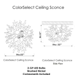 Viz Glass ColorSelect Monochrome Blown Glass Ceiling Sconce