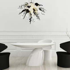 Viz Glass ColorSelect Monochrome Mini Blown Glass Chandelier