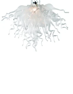 Viz Glass ColorSelect Seeded Clear Large Chandelier