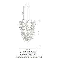 Viz Glass ColorSelect Twilight Tall Blown Glass Chandelier