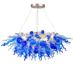Viz Glass ColorSelect Waterfall Linear Blown Glass Chandelier