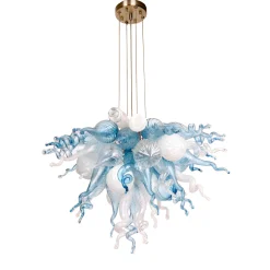 Viz Glass ColorSelect Winter Sky Mini Blown Glass Chandelier