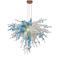 Viz Glass ColorSelect Winter Sky Small Blown Glass Chandelier