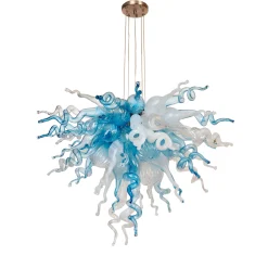 Viz Glass ColorSelect Winter Sky Small Blown Glass Chandelier