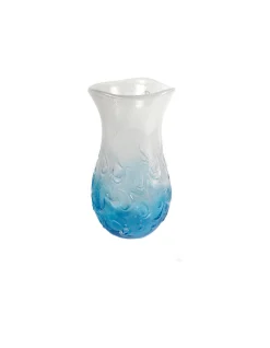 Viz Glass Frosted Wave - Handblown Art Glass Vase (Item #7933)