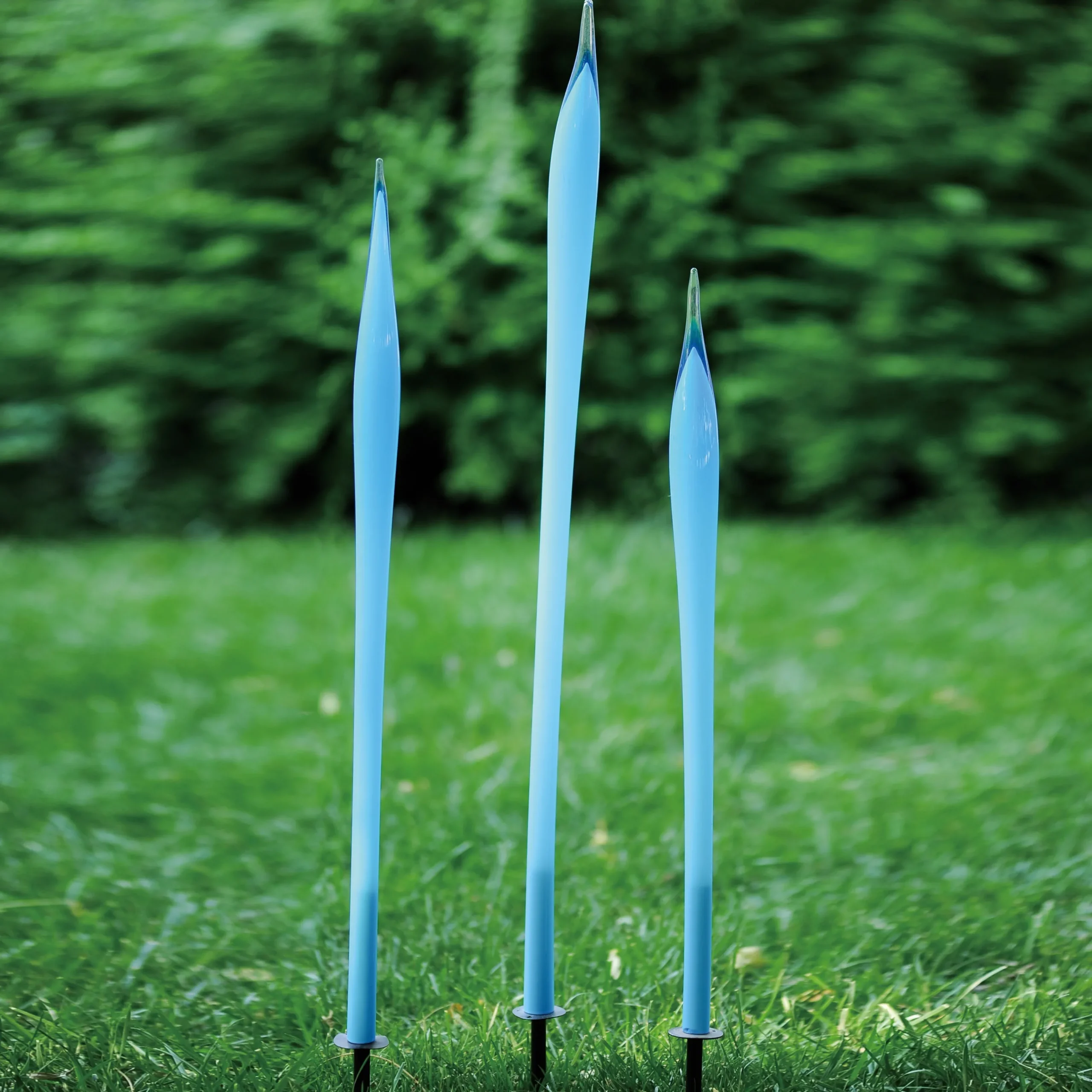 Viz Glass G032-A-3 Blown Glass Garden Art Color Spikes