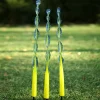 Viz Glass G010BYLF-3 Blown Glass Garden Art Bloom Twist Leaf