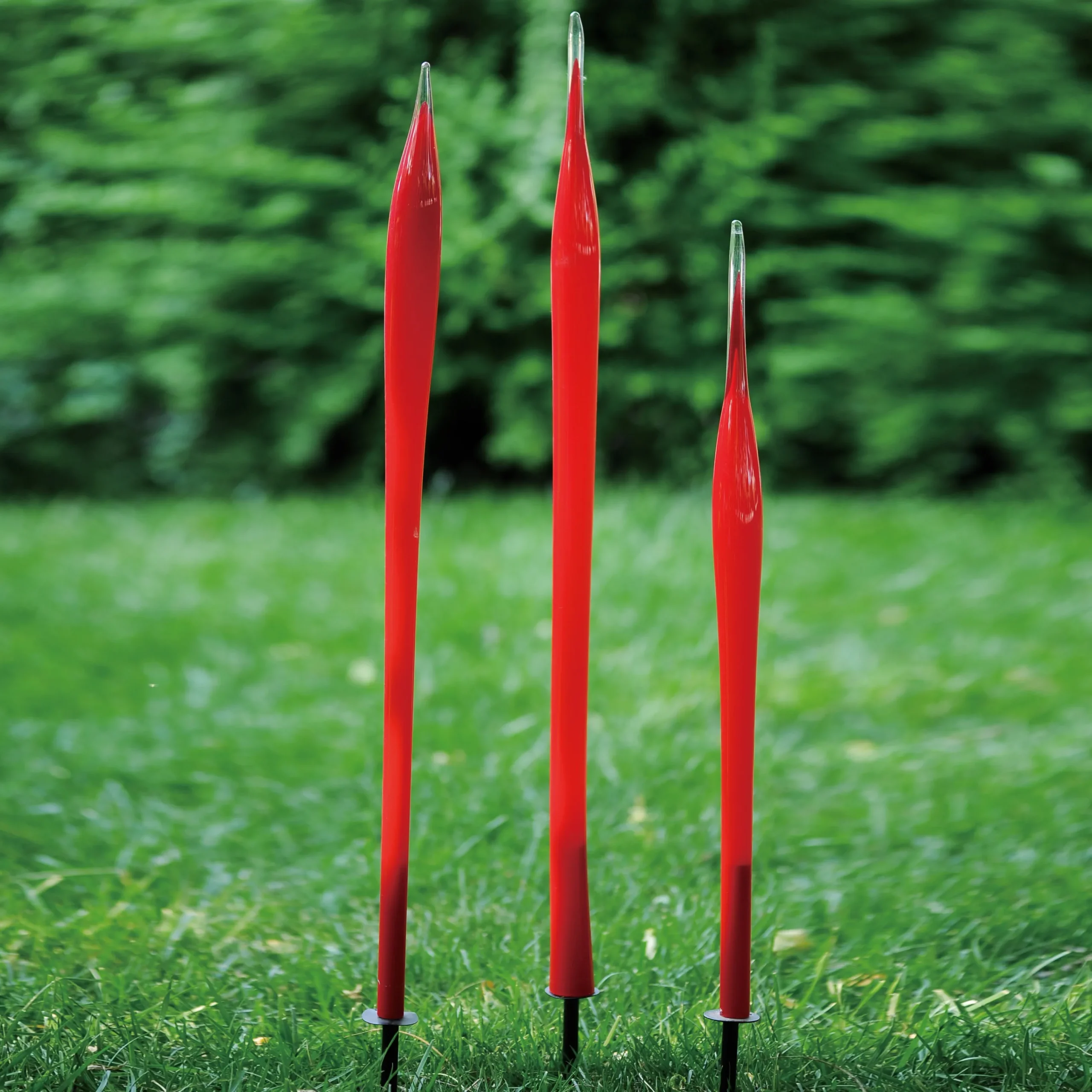 Viz Glass G032-R-3 Blown Glass Garden Art Color Spikes