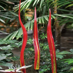 Viz Glass G030-RY-3 Blown Glass Garden Art Water Grass