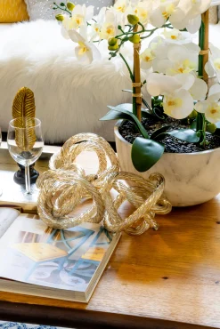 Viz Glass Infinity Knots: Clear Handblown Glass Sculpture (Item# CH-C)