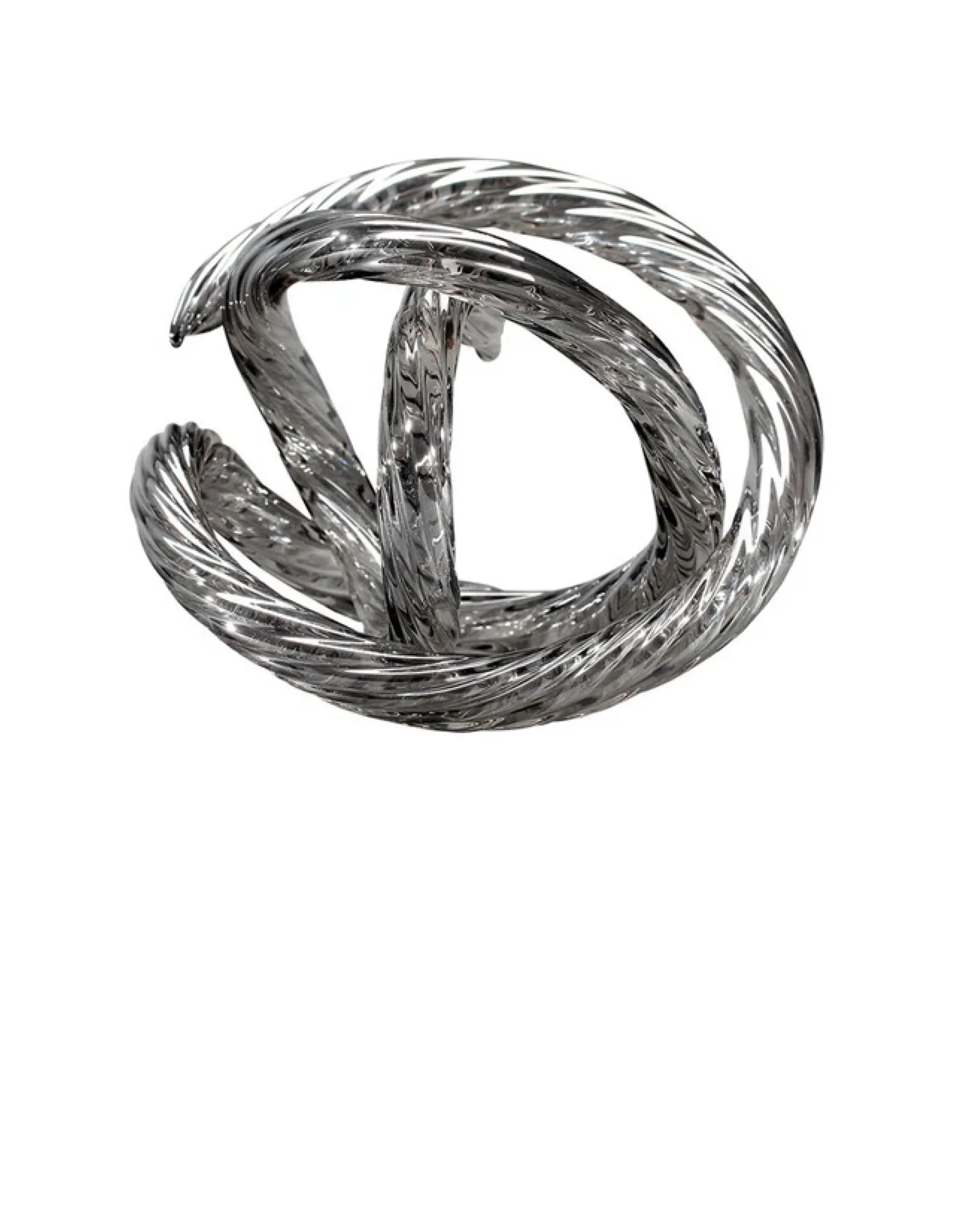 Viz Glass Infinity Knots: Metallic Handblown Glass Sculpture (Item# CH-MT)