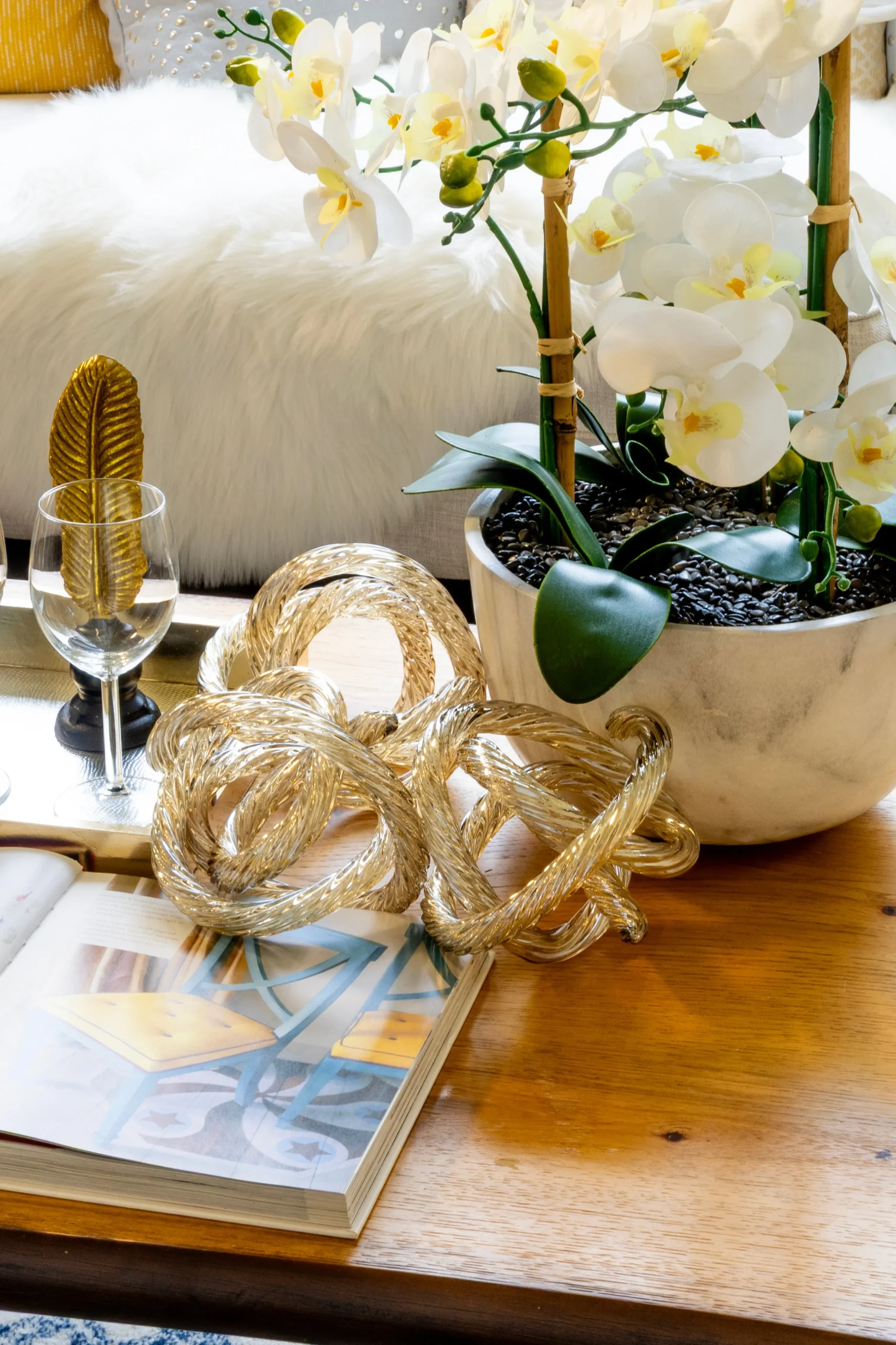 Viz Glass Infinity Knots: Metallic Handblown Glass Sculpture (Item# CH-MT)