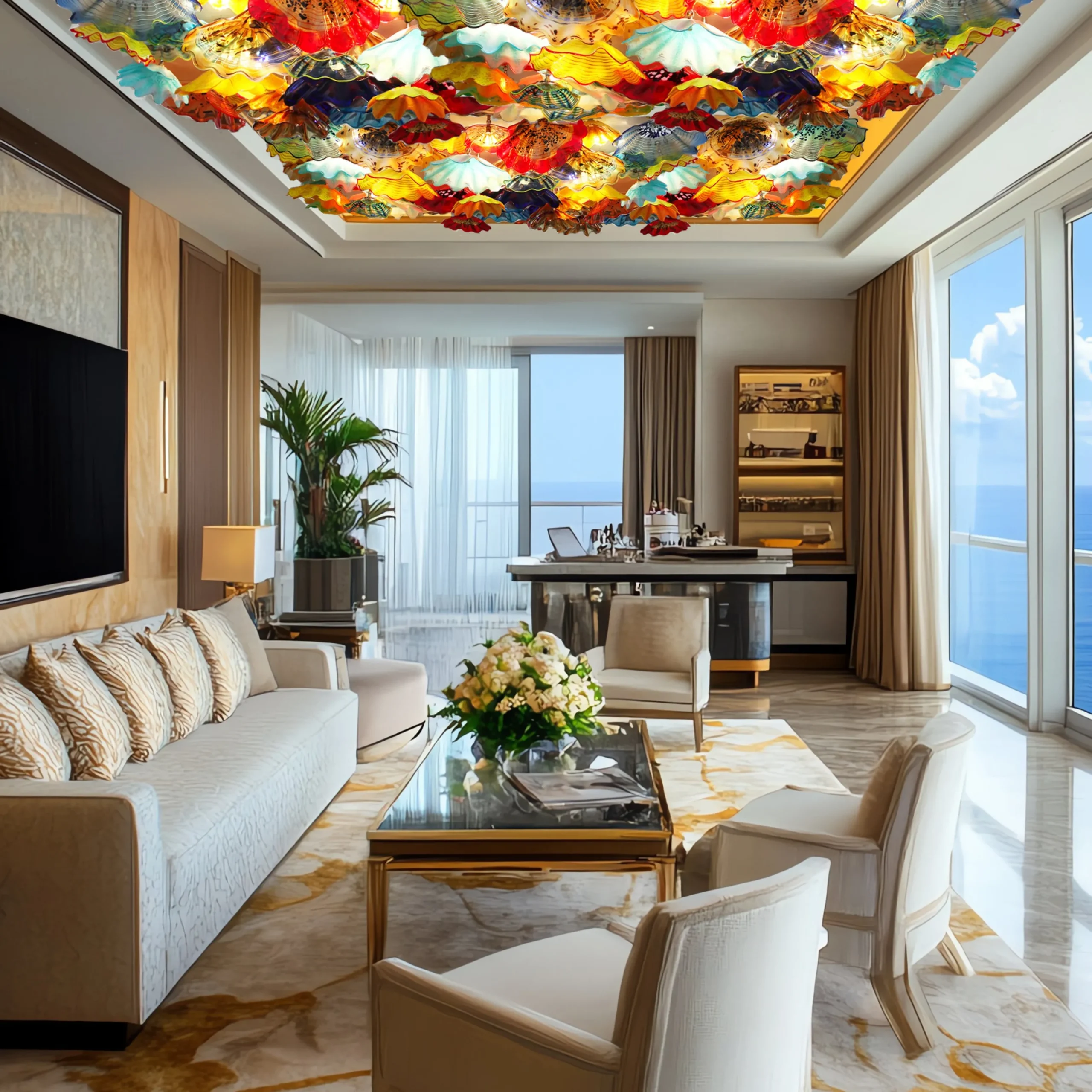 Viz Glass N4576EGB Natura Ceiling Glass