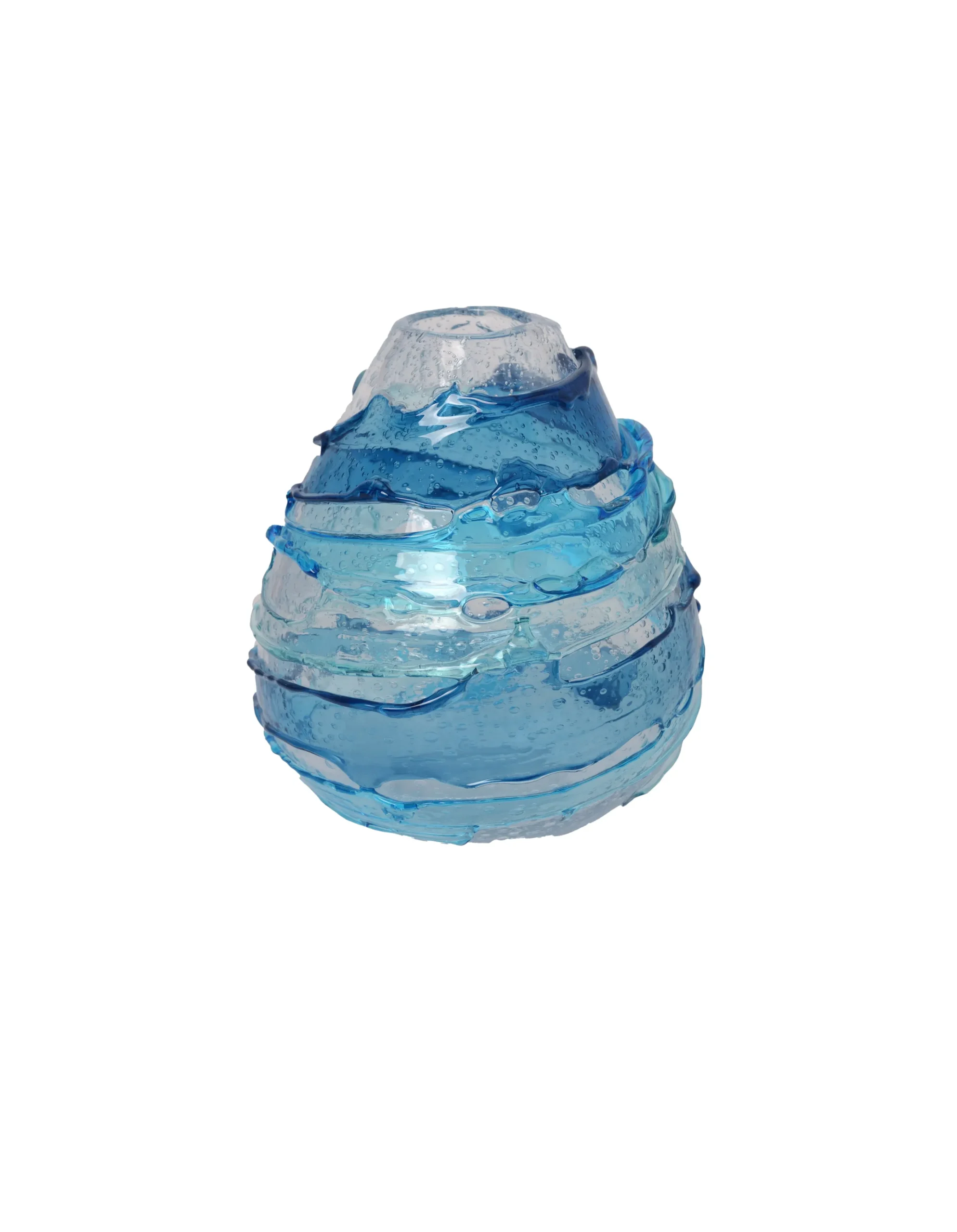 Viz Glass Oceanic Ripple - Handblown Art Glass Vase (Item #8018)