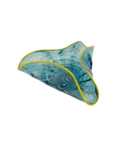 Viz Glass Ocean's Embrace - Handblown Art Glass Three-Folded Platter (Item #4130TB)