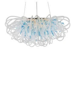 Viz Glass Orion Aqua Linear Blown Glass Chandelier