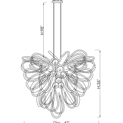 Viz Glass Orion Autumn Large Blown Glass Chandelier