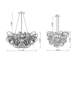Viz Glass Orion Baltic Amber Linear Blown Glass Chandelier