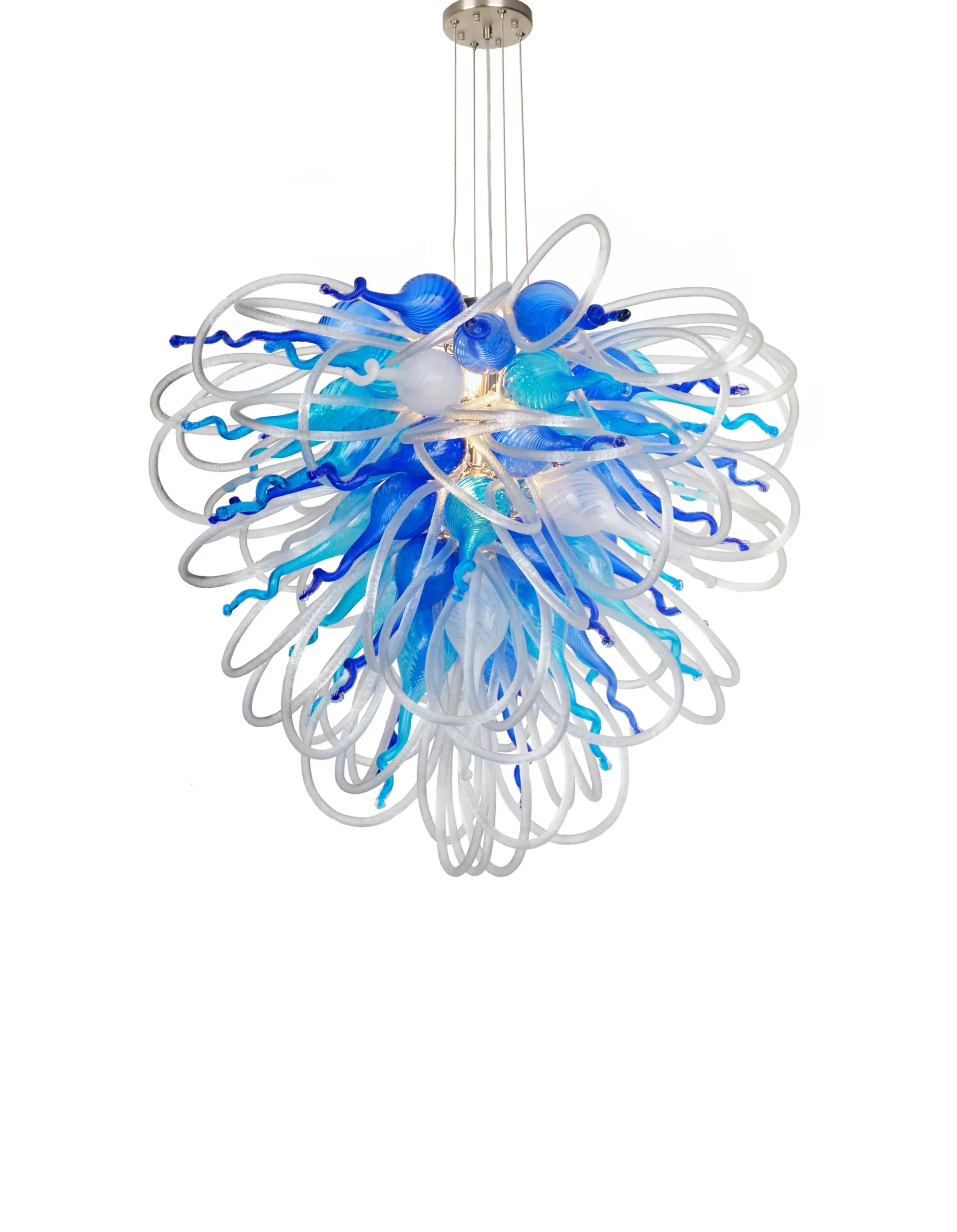 Viz Glass Orion Blue Love Large Blown Glass Chandelier