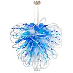 Viz Glass Orion Blue Love Large Blown Glass Chandelier