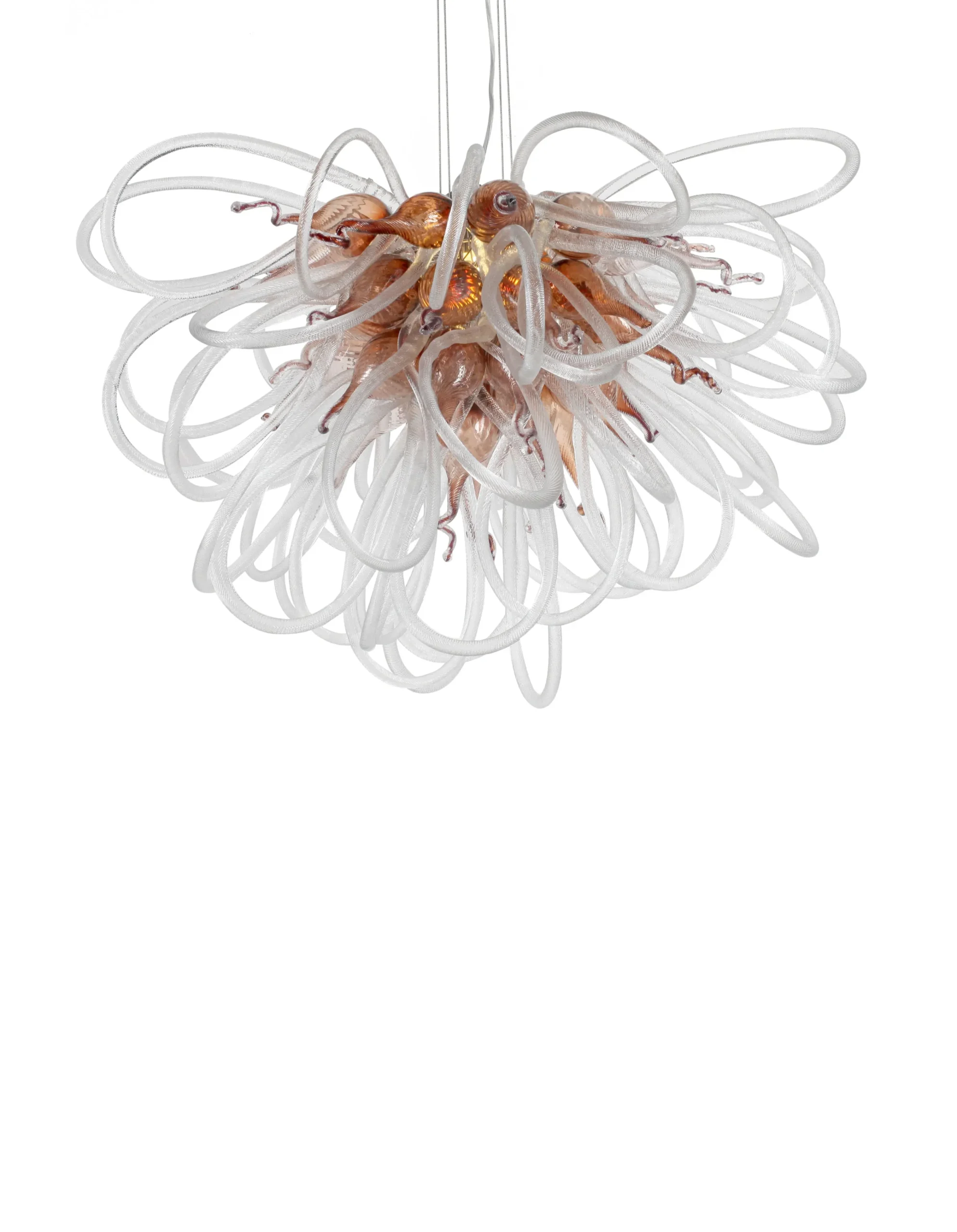 Viz Glass Orion Copper Small Blown Glass Chandelier